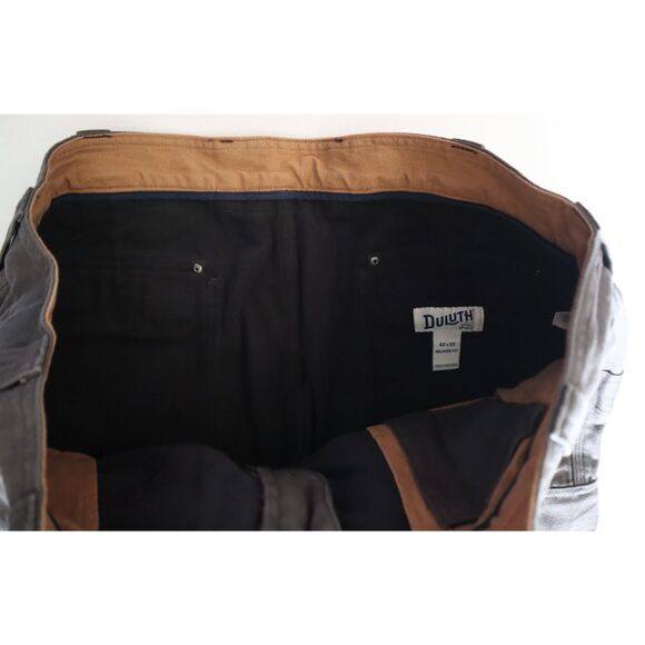 Duluth Men's Sz 42x32 Magnet Gray Fire Hose Fleece-Lined Relaxed Fit Pants - Picture 4 of 12